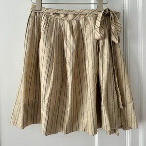 Robert Rodriguez Beige Wrap Skirt with pinstripes